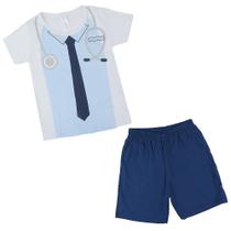 Pijama Infantil Masculino toy Box Fantasia Médico Azul - 601