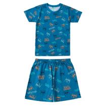 Pijama Infantil Masculino Verão Azul Ursos em Algodão Malwee KIDS