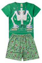 Pijama Infantil Masculino Verão Esqueleto - Hey Kids Verde