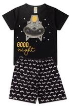 Pijama Infantil Masculino Verão Good Night Cat - Hey Kids Preto Pijama Infantil Masculino Verão Good Night Cat - Hey Kids Preto