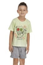 Pijama Infantil Masculino Verde Brilha no Escuro - Izitex Pijama Infantil Masculino Verde Brilha no Escuro - Izitex