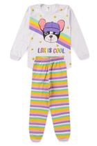 Pijama Infantil Meia Estação Menina - Dog - Branco
