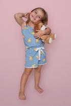Pijama Infantil Menina Alça Curto Borboletas