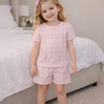 Pijama Infantil Menina Algodão Xadrez Rosa e Verde 4YOU- Cativa Pijama Infantil Menina Algodão Xadrez Rosa e Verde 4YOU- Cativa