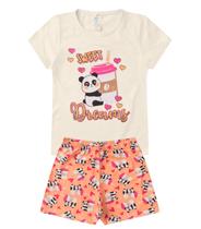 Pijama Infantil Menina Brilha no Escuro Kappes Bege