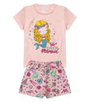 Pijama Infantil Menina Brilha no Escuro Kappes Rosa
