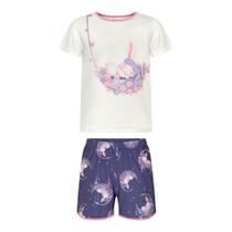 Pijama Infantil Menina Camiseta/Short Lua Roxa Alakazoo