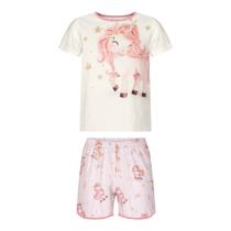 Pijama Infantil Menina Camiseta/Short Unicórnio Alakazoo
