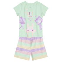 Pijama infantil menina com estampa brilha no escuro Brandili