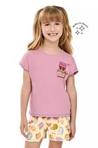 Pijama Infantil Menina Doces Brilha no Escuro Elian Rosa 14