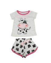 Pijama infantil menina estampado vaquinha