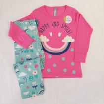 Pijama Infantil Menina Longo Meia Malha Que Brilha no Escuro da Malwee Kids