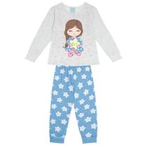 Pijama Infantil Menina Manga Longa Algodão Brilha no Escuro