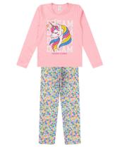 Pijama Infantil Menina Manga Longa Kappes Rosa