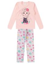 Pijama Infantil Menina Manga Longa Kappes Rosa