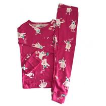 Pijama infantil Menina Manga Longa Rosa Monstrinho Carters