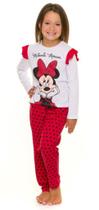 Pijama Infantil Menina Minnie Branco e Vermelho - Coleção Mãe e Filha