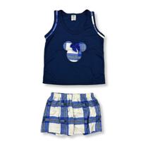 Pijama Infantil Menina Regata Xadrez Fernanda Rubi