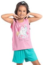 Pijama Infantil Menina Rosa Unicórnio - Izitex Pijama Infantil Menina Rosa Unicórnio - Izitex