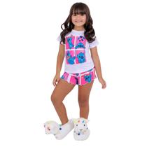 Pijama Infantil Menina Stitch Personagens Malha Confortável