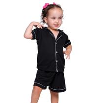 Pijama Infantil Menina Verão Americano Blusa com Gola e Short Brenda Pijama Infantil Menina Verão Americano Blusa com Gola e Short Brenda