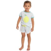 Pijama Infantil Menina Verão Blusa E Short Limão - By Gus Pijama Infantil Menina Verão Blusa E Short Limão - By Gus