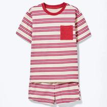 Pijama Infantil Menina Verão Blusa E Short Listrado - Hering Kids Pijama Infantil Menina Verão Blusa E Short Listrado - Hering Kids