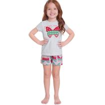 Pijama Infantil Menina Verão Brilha No Escuro 2 Peças Tam 2 a 12 - Kyly