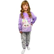 Pijama infantil meninas inverno fleece soft longo - novo