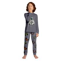 Pijama Infantil Menino Blusa Manga Longa e Calça Meia Malha Confortável Moderno Kyly 1000877
