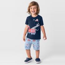 Pijama infantil menino com estampa brilha no escuro Brandili