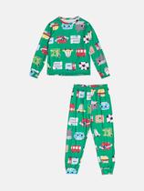 Pijama Infantil Menino Com Estampa Carrinhos Verde Bimbi