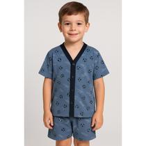 Pijama Infantil menino de Botão americano Pijama Manga Curta e Short Masculino Pijama Infantil menino de Botão americano Pijama Manga Curta e Short Masculino