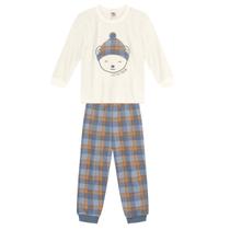 Pijama infantil menino de ursinho Brandili Natural