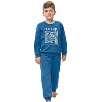 Pijama infantil menino inverno moletim blusa calça malwee