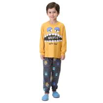 Pijama Infantil Menino Malha Longo Monster Brilha no Escuro