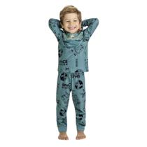 Pijama Infantil Menino Manga Longa Meia Malha Kyly 1000655