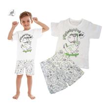 Pijama Infantil Menino Suedine Manga Curta Dinossauro Up Baby 43336