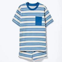 Pijama Infantil Menino Verão Blusa E Bermuda Listrado - Hering Kids Pijama Infantil Menino Verão Blusa E Bermuda Listrado - Hering Kids