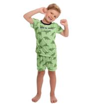 Pijama Infantil Menino Verão Camiseta E Bermuda Dinossauro - By Gus Pijama Infantil Menino Verão Camiseta E Bermuda Dinossauro - By Gus