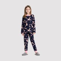 Pijama infantil moletom menina Alakazoo Tamanho 12