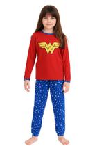 Pijama Infantil Personagem Blusa Longa Calça Cumprida Menina Criança Inverno Dormir