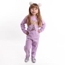 Pijama Infantil Roxo em Plush Peludinho De Inverno Fechado Juvenil