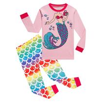 Pijama Infantil sereia Comprido Menina Algodão Manga Longa