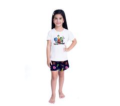 Pijama Infantil SHORT E BLUSA Lana DIVERTIDAMENTE Personagens Roupa De Dormir
