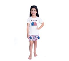 Pijama Infantil SHORT E BLUSA Lana LILO E STITCH II Personagens Roupa De Dormir