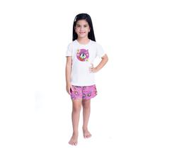 Pijama Infantil SHORT E BLUSA Lana MARGARIDA IV Personagens Roupa De Dormir