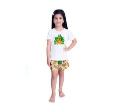 Pijama Infantil SHORT E BLUSA Lana REI LEÃO Personagens Roupa De Dormir