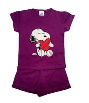 Pijama Infantil Snoopy - Walt Disney - Roxo