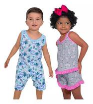 Pijama Infantil Verão Algodão Tamanhos 1 Ao 3